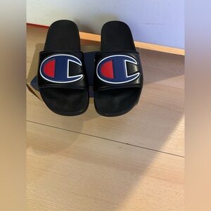 Champion Black Slide Sandals